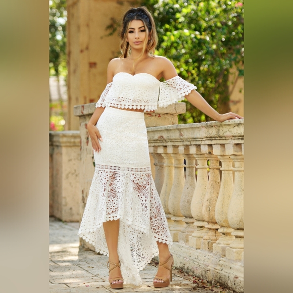 2 piece Lace Summer Dress/Affordable Wedding dress - Picture 2 of 3